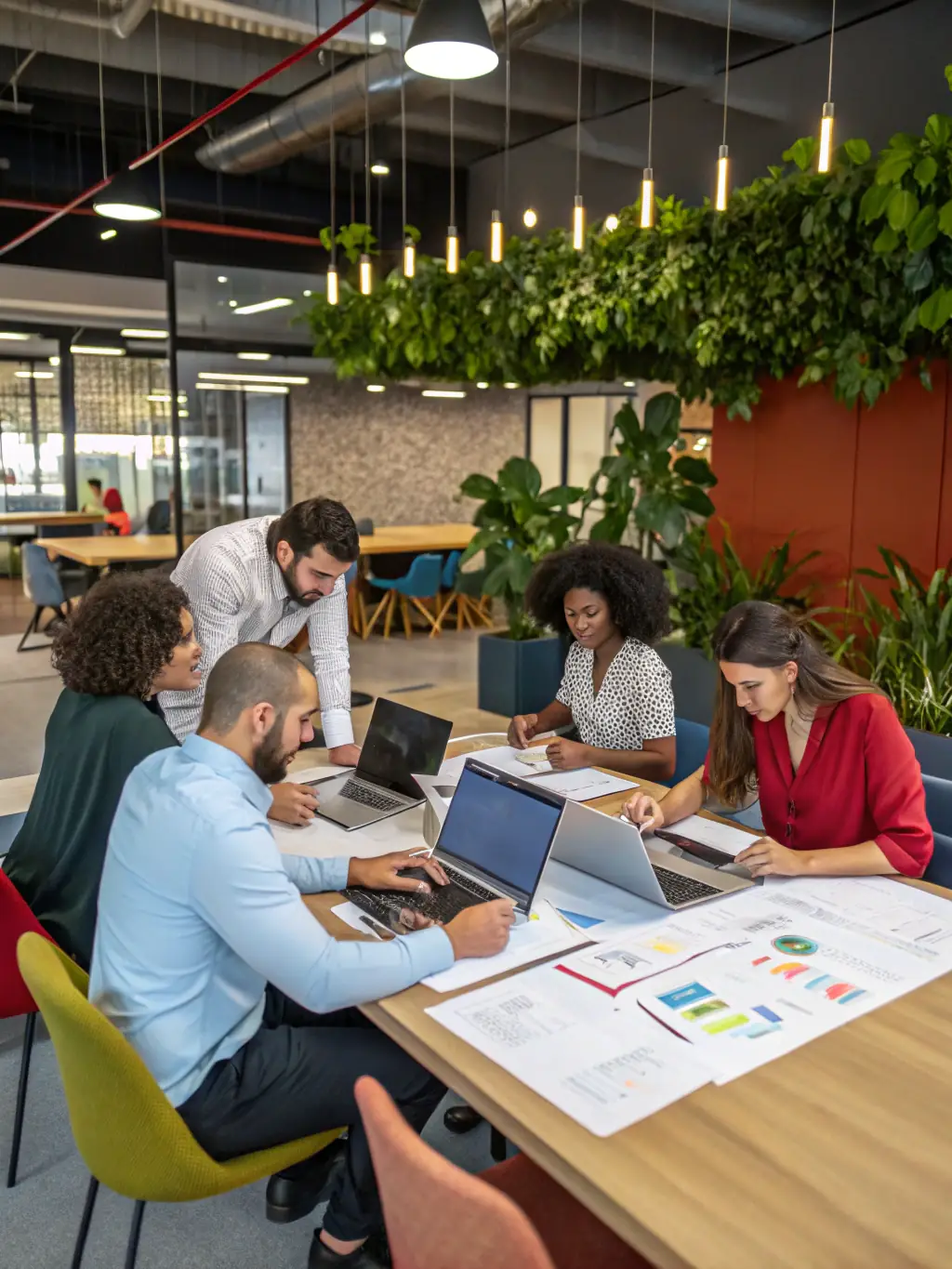 An image depicting a diverse team collaborating effectively using digital tools, showcasing seamless communication and project coordination.